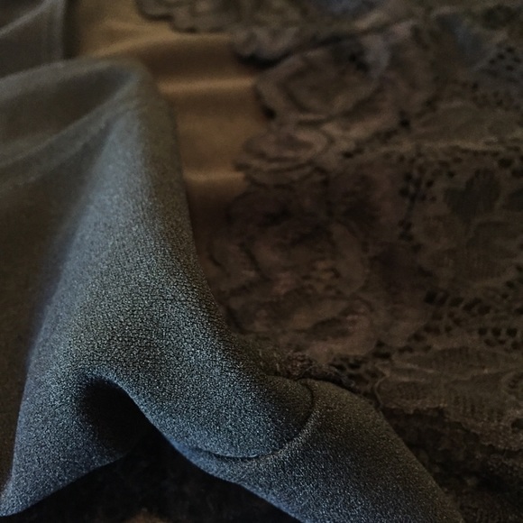 Black Peplum Top with Lace Cutout Back - Picture 7 of 8